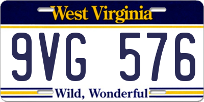 WV license plate 9VG576