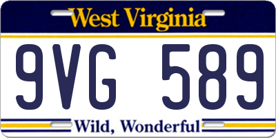WV license plate 9VG589