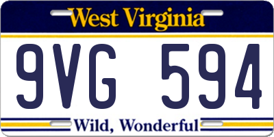 WV license plate 9VG594