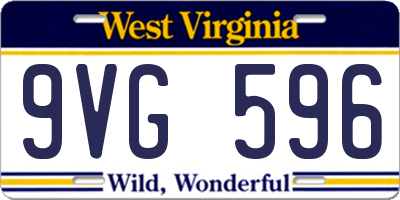 WV license plate 9VG596