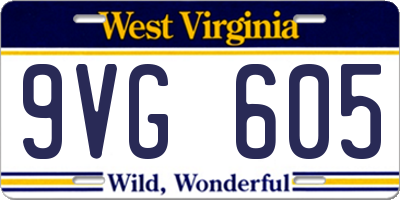 WV license plate 9VG605
