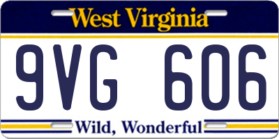 WV license plate 9VG606