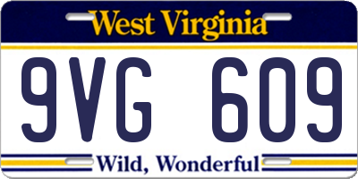 WV license plate 9VG609