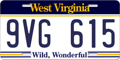 WV license plate 9VG615