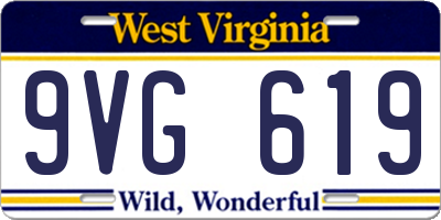 WV license plate 9VG619
