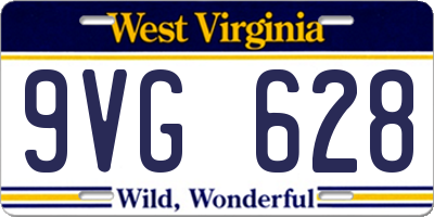 WV license plate 9VG628