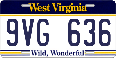 WV license plate 9VG636