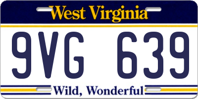 WV license plate 9VG639