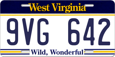 WV license plate 9VG642