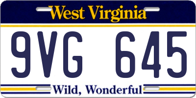 WV license plate 9VG645