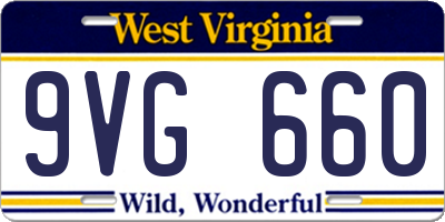 WV license plate 9VG660