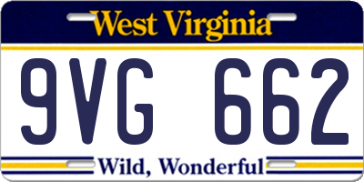 WV license plate 9VG662