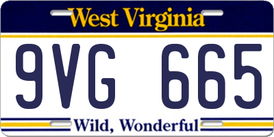 WV license plate 9VG665