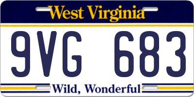 WV license plate 9VG683