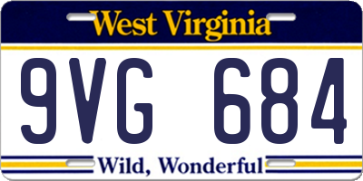 WV license plate 9VG684
