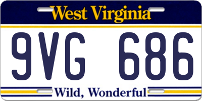 WV license plate 9VG686