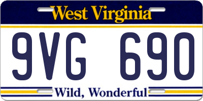 WV license plate 9VG690