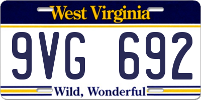 WV license plate 9VG692