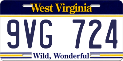 WV license plate 9VG724