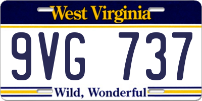 WV license plate 9VG737
