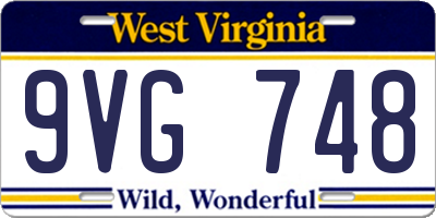 WV license plate 9VG748