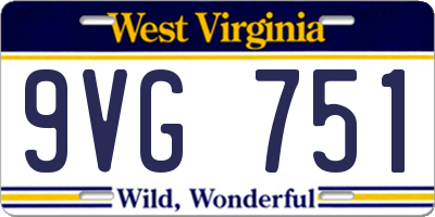WV license plate 9VG751