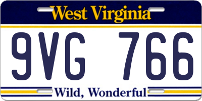 WV license plate 9VG766