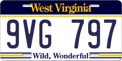 WV license plate 9VG797