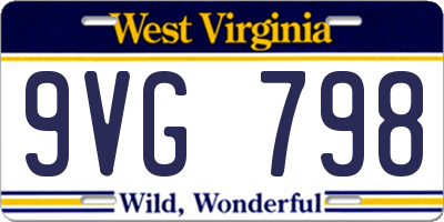 WV license plate 9VG798