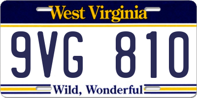WV license plate 9VG810