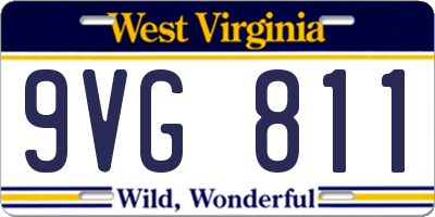WV license plate 9VG811