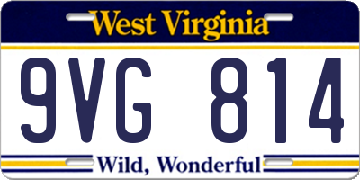WV license plate 9VG814