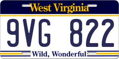 WV license plate 9VG822
