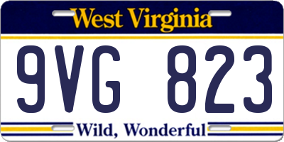 WV license plate 9VG823