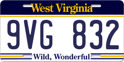 WV license plate 9VG832