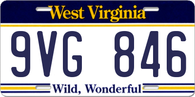 WV license plate 9VG846