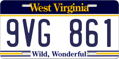 WV license plate 9VG861