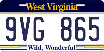 WV license plate 9VG865