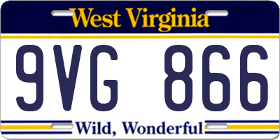 WV license plate 9VG866