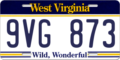 WV license plate 9VG873