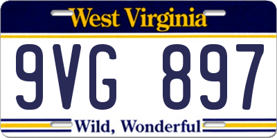 WV license plate 9VG897