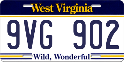 WV license plate 9VG902