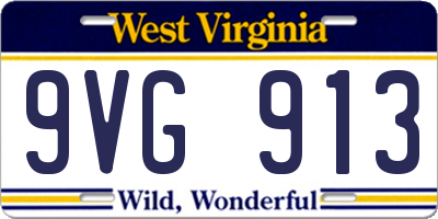 WV license plate 9VG913