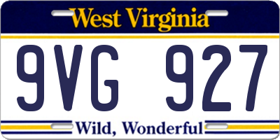 WV license plate 9VG927