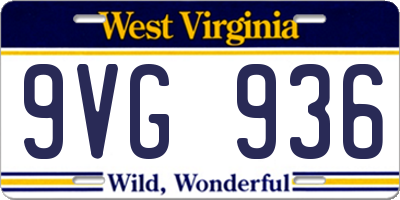 WV license plate 9VG936