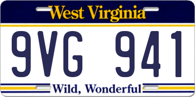 WV license plate 9VG941