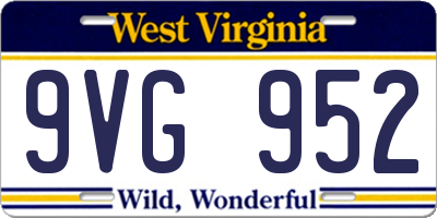 WV license plate 9VG952
