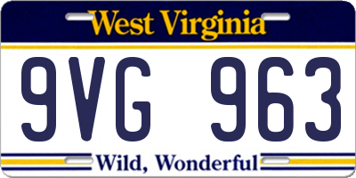 WV license plate 9VG963