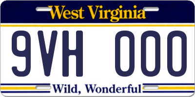 WV license plate 9VH000