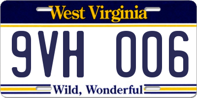 WV license plate 9VH006